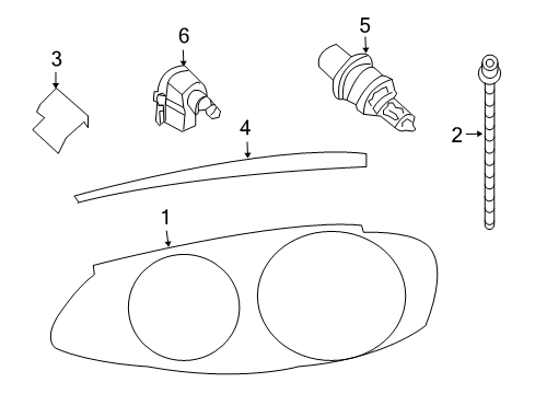 2003 Chrysler Concorde Headlamps Passenger Side Headlight Assembly Diagram for 4780014AE