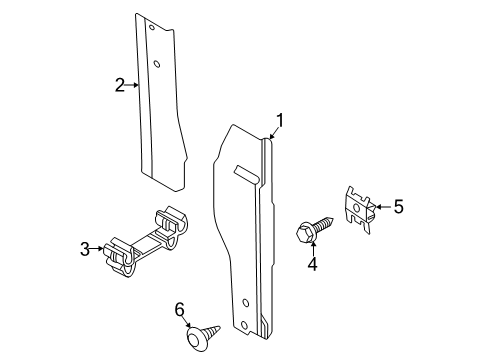 2014 Ram ProMaster 1500 Interior Trim - Side Panel Panel-B Pillar Diagram for 1ZQ17LAHAA