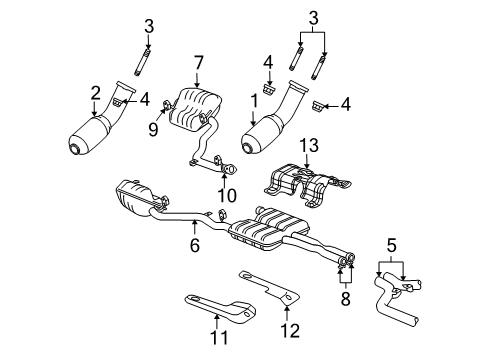 2009 Dodge Challenger Exhaust Components Front Catalytic Converter Diagram for 5290594AC
