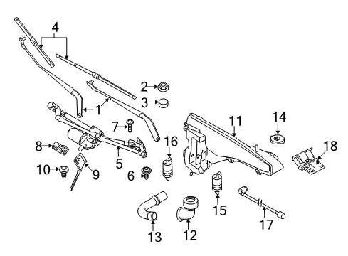 2017 BMW X5 Headlamp Washers/Wipers Spray Nozzle With Hose Diagram for 63257350771