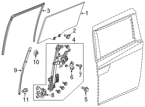 2011 Honda Odyssey Sliding Door Switch Assy., L. Diagram for 72752-TK8-A01