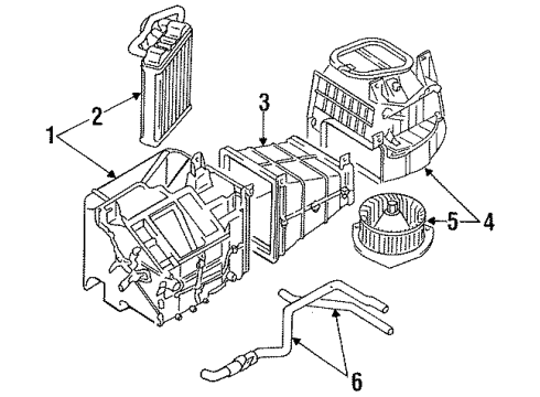 1995 Eagle Summit Blower Motor & Fan Core Heater Diagram for MB939999