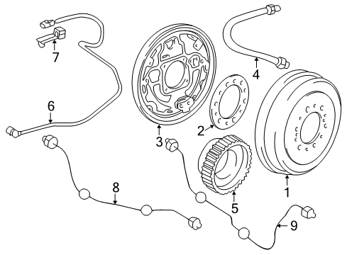 2000 Toyota 4Runner Rear Brakes Brake Tube Diagram for 47325-35282