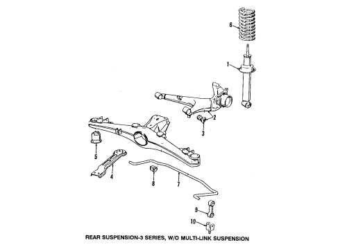 1991 BMW 318i Rear Suspension Components, Stabilizer Bar Set Coil Springs Diagram for 33539058544