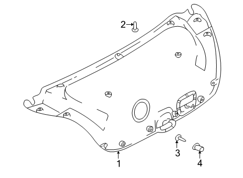 2002 Hyundai Elantra Interior Trim - Trunk Lid Clip-Trim Mounting Diagram for 81279-39000