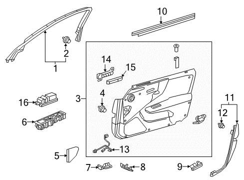 2019 Lexus LS500h Mirrors Mirror Outer, LH Diagram for 87961-11080