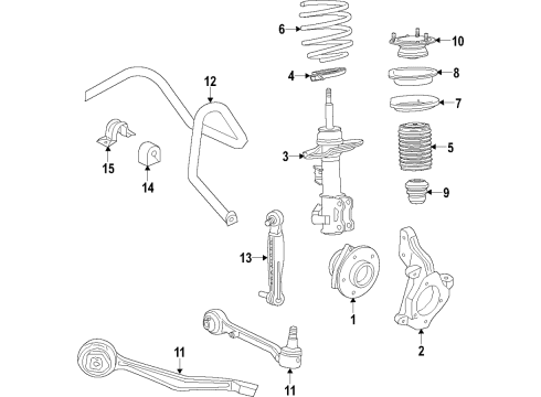 2015 Cadillac ATS Front Suspension Components, Lower Control Arm, Ride Control, Stabilizer Bar Coil Spring Diagram for 22832839