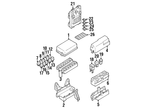 2001 Infiniti G20 Electrical Components Bracket-Junction Diagram for 24350-7J400