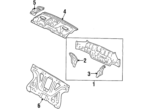 1997 Acura CL Rear Body Support, Right Rear Shelf Diagram for 64350-SY8-A00ZZ