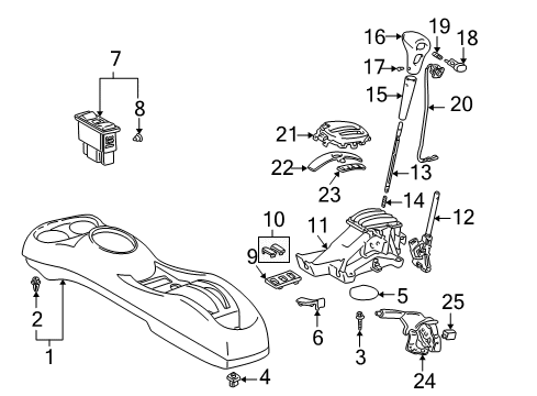 2003 Toyota Echo Center Console Shift Knob Diagram for 33542-52020-E0