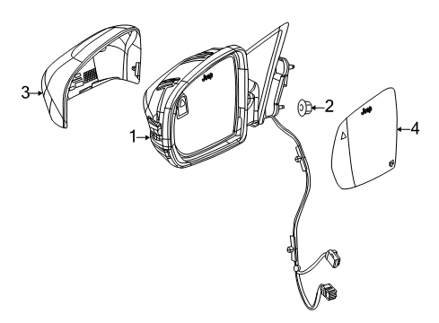 2017 Jeep Compass Mirrors Outside Rear-View Mirror Right Diagram for 68365144AA