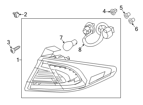 2017 Hyundai Ioniq Tail Lamps Rear Combination Holder & Wiring, Exterior Diagram for 92480-G2150