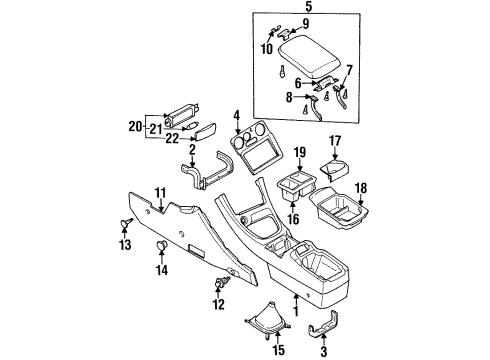 1995 Dodge Avenger Center Console Panel Floor Console Diagram for MR168647