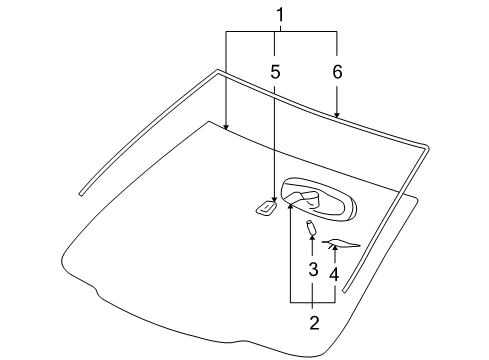 2010 Chevrolet Impala Windshield Glass Bulb Diagram for 19209728