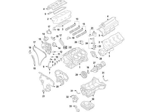 2017 Nissan Maxima Engine Parts, Mounts, Cylinder Head & Valves, Camshaft & Timing, Variable Valve Timing, Oil Cooler, Oil Pan, Oil Pump, Crankshaft & Bearings, Pistons, Rings & Bearings Engine Mounting Insulator Assembly, Front Left Diagram for 11220-4RA0A