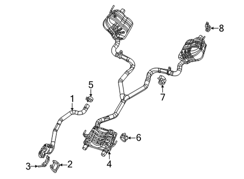 2021 Jeep Grand Cherokee L Exhaust Components EXHAUST Diagram for 68466131AB