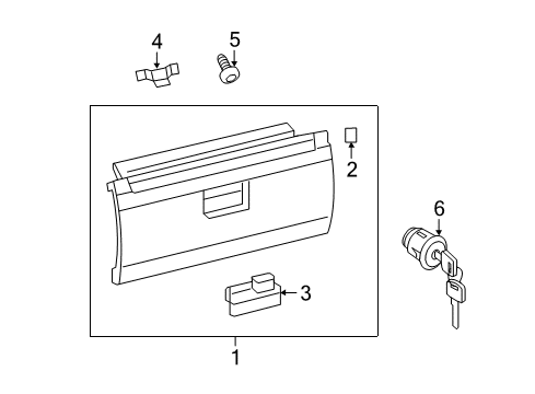 2021 Nissan NV3500 Glove Box Stopper-Glove Box Lid Diagram for 68515-MA00A