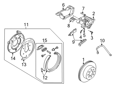 2002 Oldsmobile Bravada Brake Components Shield Diagram for 15158973