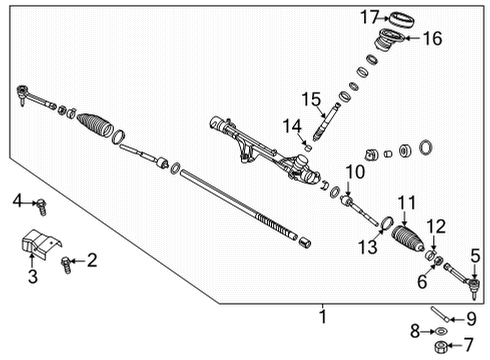 2021 Kia Sorento Steering Column & Wheel, Steering Gear & Linkage Gear Assy-Steering Diagram for 56500P2000