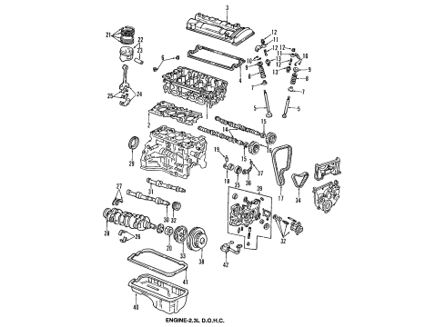 1994 Honda Prelude Engine Parts, Mounts, Cylinder Head & Valves, Camshaft & Timing, Variable Valve Timing, Oil Cooler, Oil Pan, Oil Pump, Balance Shafts, Crankshaft & Bearings, Pistons, Rings & Bearings Belt, Timing (Unitta) Diagram for 14400-P14-004
