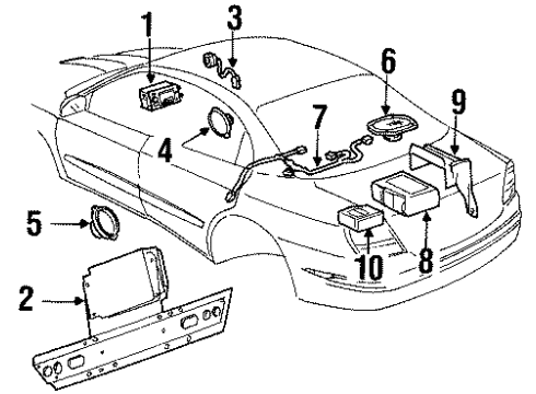 2002 Oldsmobile Aurora Sound System Speaker Asm-Radio Front Side Door Diagram for 25654914