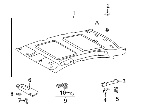 2009 Lexus ES350 Interior Trim - Roof Reinforcement, Roof Side Rail, Inner RH Diagram for 61247-33030