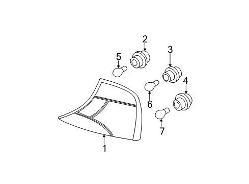 2000 Ford Focus Bulbs Socket & Wire Diagram for F6DZ-13411-A