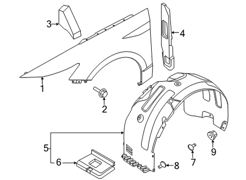 2021 Hyundai Sonata Fender & Components Guard Assy-Front Wheel, Lh Diagram for 86811-L1100