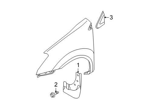 2013 Nissan Rogue Exterior Trim - Fender Finisher-Door Corner, LH Diagram for 96319-JM00A