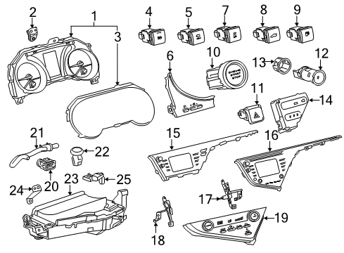 2018 Toyota Camry Switches Headlamp Switch Diagram for 84329-02050