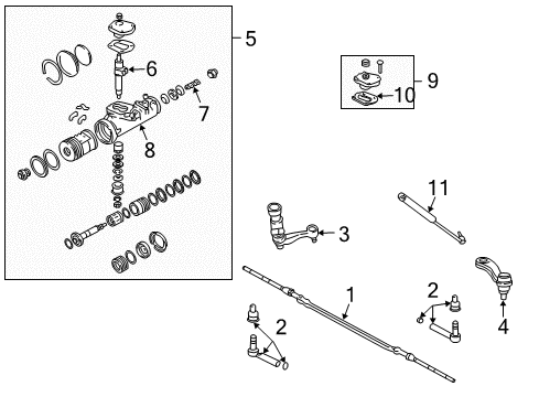 2004 GMC Sierra 3500 P/S Pump & Hoses, Steering Gear & Linkage Gear Kit, Steering (Remanufacture) Diagram for 19330500