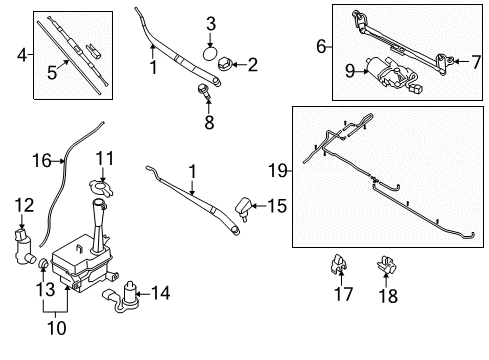 2011 Hyundai Elantra Wiper & Washer Components Level Switch-Windshield Washer Diagram for 98520-2L000