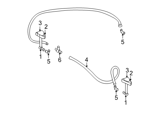 2001 BMW Z8 Washer Components Distribution Piece Diagram for 16121182197