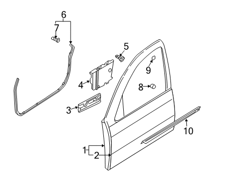 2000 Nissan Sentra Front Door Door Front RH Diagram for H0100-4Z030