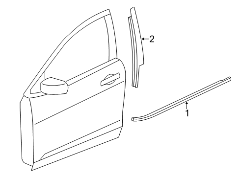 2013 Dodge Dart Exterior Trim - Front Door APPLIQUE-B Pillar Diagram for 68082731AE