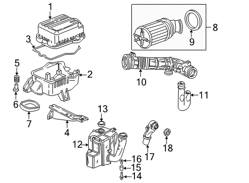 1997 Acura Integra Filters Housing, Air Cleaner Diagram for 17241-P72-000