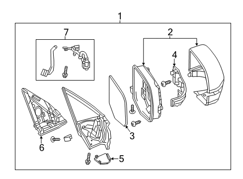 2017 Acura MDX Outside Mirrors Mirror Driver Side (White Diamond Pearl) Diagram for 76250-TZ5-A34ZE