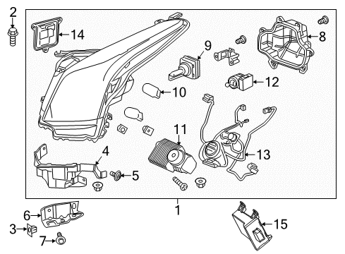 2013 Cadillac ATS Headlamps Composite Headlamp Diagram for 23331290