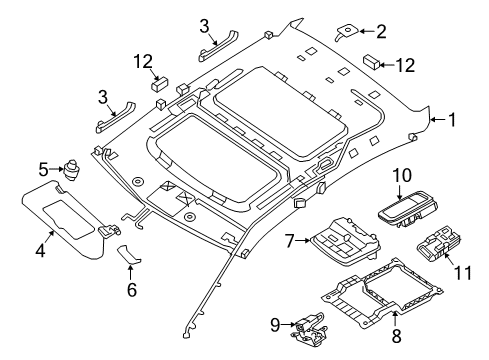 2019 Nissan Maxima Interior Trim - Roof Lamp Assy-Personal Diagram for 26460-5NC0A