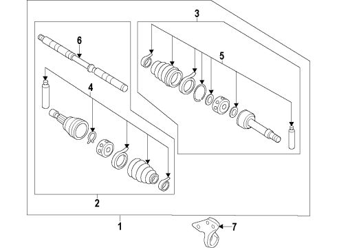 2014 Nissan Sentra Front Axle Shafts & Joints, Drive Axles Repair Kt Outer RH Diagram for C9241-EL00E