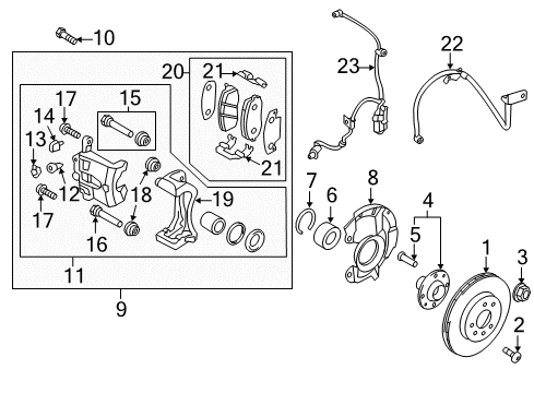 2013 Hyundai Accent Front Brakes Front Brake Assembly, Right Diagram for 581301R000