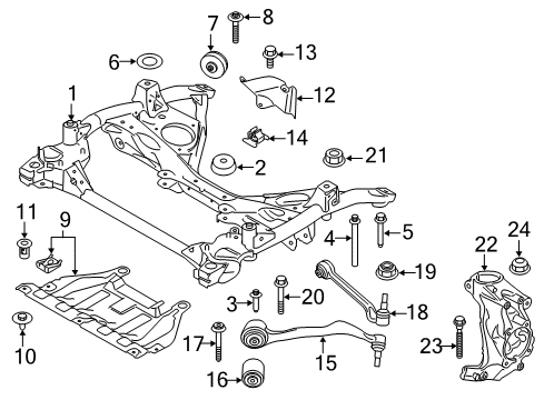 2017 BMW 430i Gran Coupe Front Suspension Components, Stabilizer Bar Left Wishbone Diagram for 31126852991