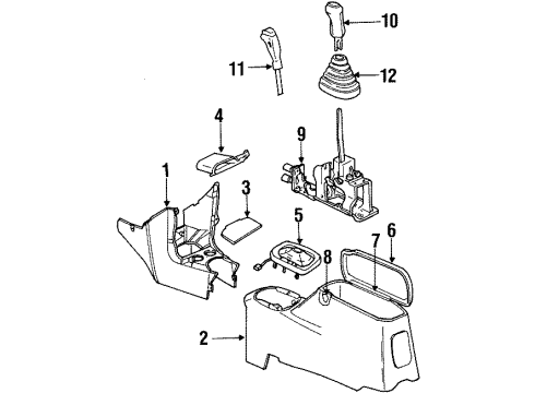 2000 Chrysler Cirrus Console Console Floor Diagram for PP56RJL