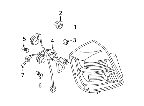 2012 Nissan Sentra Bulbs Lamp Assembly-Rear Combination LH Diagram for 26555-ZT50B