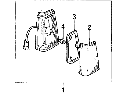 1984 Nissan 720 Side Marker Lamps Lamp ASY Front Diagram for 26180-30W00