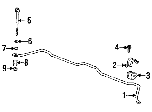 1996 Hyundai Accent Stabilizer Bar & Components - Front Bolt Diagram for 54849-28000