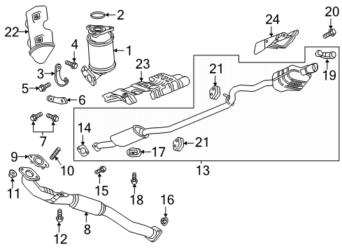 2020 GMC Acadia Exhaust Components Front Pipe Diagram for 84595243