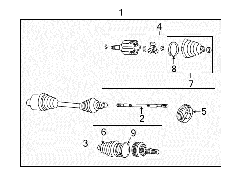 2005 Chevrolet Monte Carlo Drive Axles - Front Front Wheel Drive Shaft Diagram for 19256583