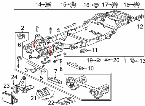 2016 GMC Yukon Frame & Components Lower Insulator Diagram for 15201791