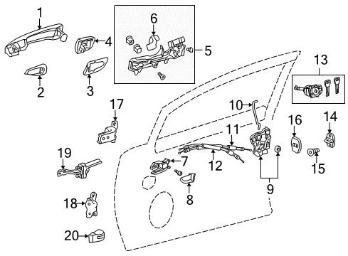 2011 Lexus HS250h Front Door Master Switch Assembly Diagram for 84040-75040